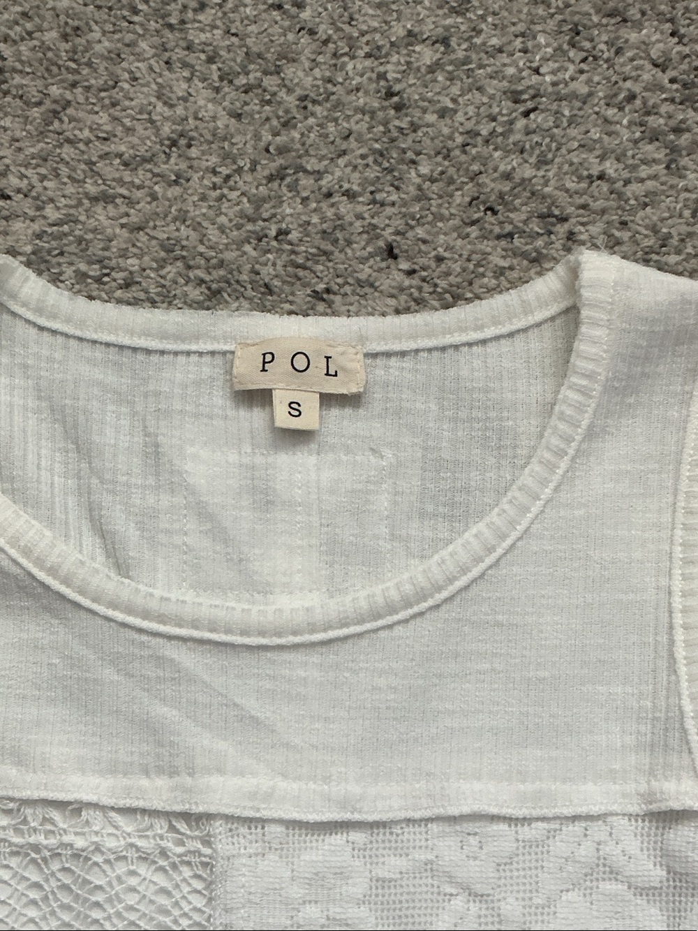 New POL Patchwork Lace Tank Top ~ White - Picture 7 of 11
